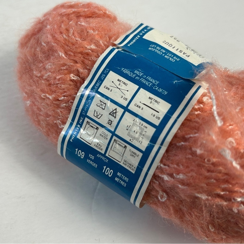 ❤️ Vintage Phentex Tiffiny Yarn Lot (3) - Elegant Coral - Made in France 🇫🇷 - Picture 3 of 4